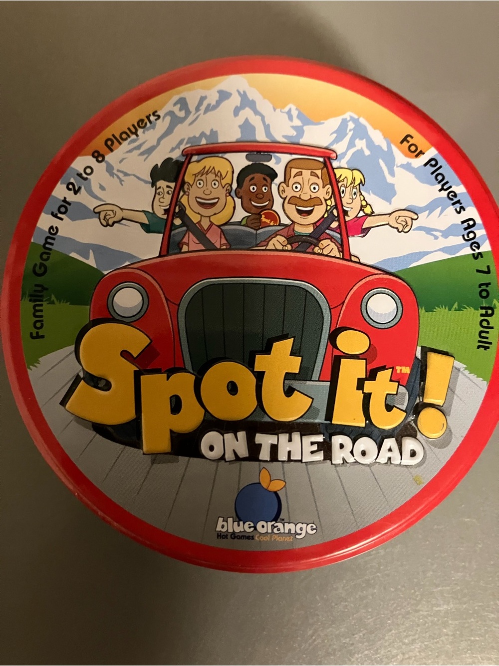 Spot It! On the Road Game Travel Kids Family Game Blue Orange Games Complete Tin